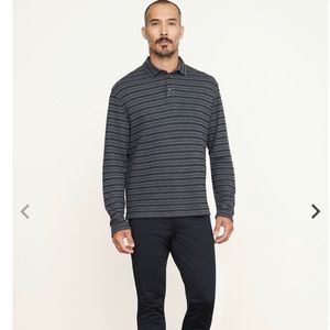 Vince Double Knit Jacquard Long Sleeve Polo